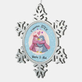 Ornement Flocon De Neige Couple Pingouin Cute Pour Vacances (Vue impression)