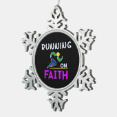 Ornement Flocon De Neige Courir sur la foi Christian Runner (Vue impression)