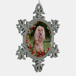 Ornement Flocon De Neige Couronne de Noël avec photo de compagnie personnal