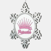 Ornement Flocon De Neige Couronne rose princesse (Vue impression)