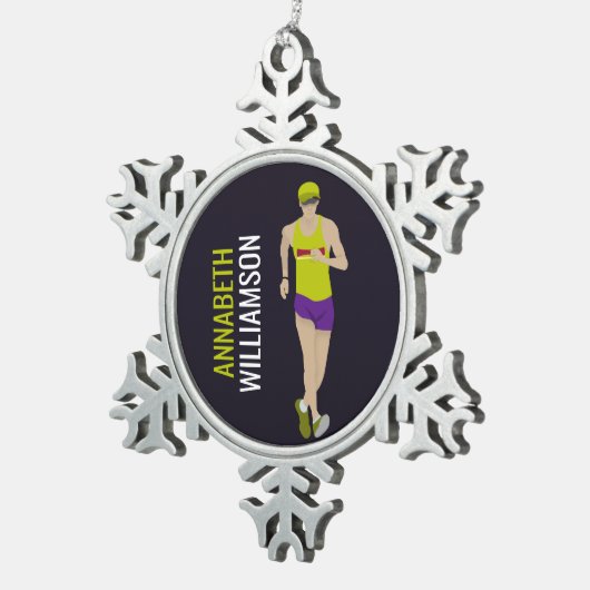 Ornement Flocon De Neige Course (Vue impression)