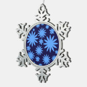 Ornement Flocon De Neige Coutume de bleu d'ornement d'arbre d'étain (Vue impression)
