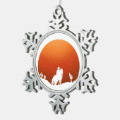 Ornement Flocon De Neige Cowboy avec cheval Wild West paysage de coucher de (Vue impression)