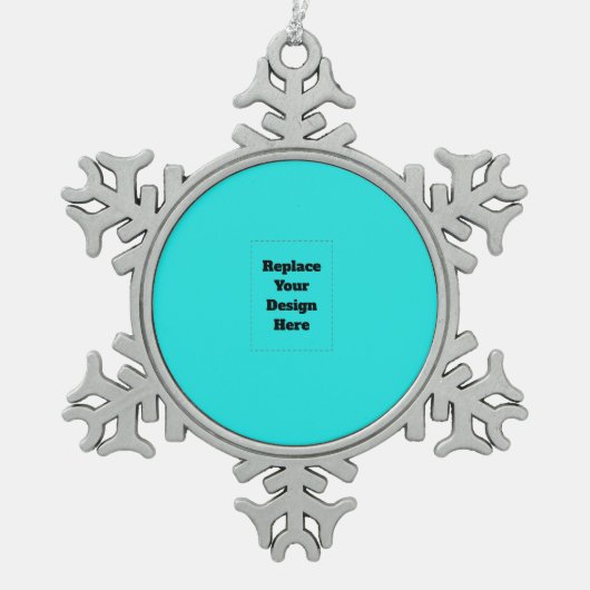 Ornement Flocon De Neige Create Your Own cyan (Devant)