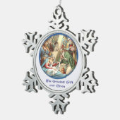 Ornement Flocon De Neige Crèche de Noël (Vue impression)