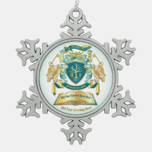 Ornement Flocon De Neige Créez votre propre livre d'arbre d'emblème de cl