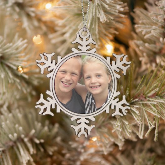 Ornement Flocon De Neige Créez votre propre photo (Arbre)