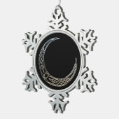 Ornement Flocon De Neige Crescent Céleste Noir Et Argent (Vue impression)