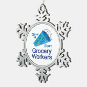 Ornement Flocon De Neige Criez pour les travailleurs de l'alimentation (Vue impression)