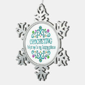 Ornement Flocon De Neige Crocheting Happy Place (Vue impression)