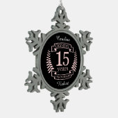 Ornement Flocon De Neige Crystal mariage anniversaire 15 ans (Gauche)