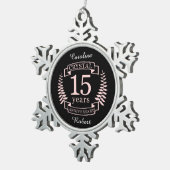 Ornement Flocon De Neige Crystal mariage anniversaire 15 ans (Vue impression)