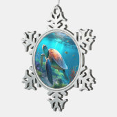 Ornement Flocon De Neige Custom Photo Snowflake Framed Ornament for Holiday (Vue impression)