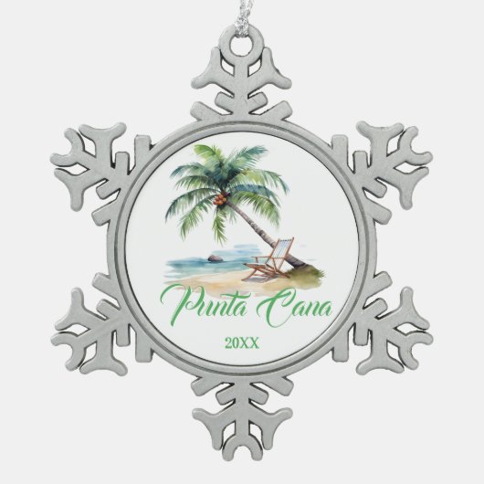 Ornement Flocon De Neige Custom Punta Cana Beach  (Devant)