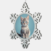 Ornement Flocon De Neige Cute grey tabby kitten (Vue impression)
