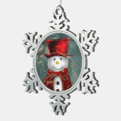 Ornement Flocon De Neige Cute Snowman (Vue impression)
