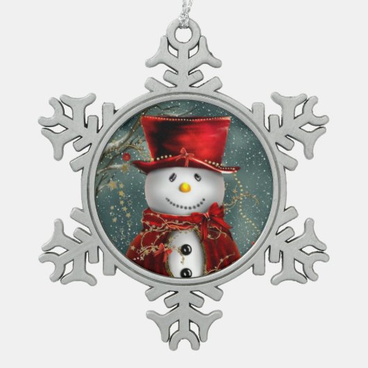Ornement Flocon De Neige Cute Snowman (Devant)