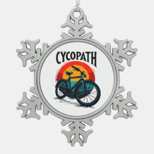 Ornement Flocon De Neige Cycopath : Vélo énergétique avec le soleil couchan