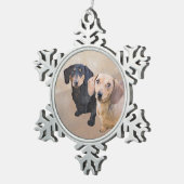 Ornement Flocon De Neige Dachshund (Smooth) Peinture - Art Chien original (Vue impression)