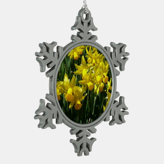 Ornement Flocon De Neige Daffodiles Jaunes I Fleurs De Printemps Cheveux (Gauche)