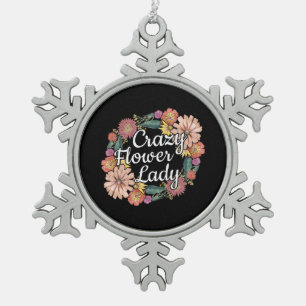 Ornement Flocon De Neige Dame des fleurs folles - Zinnia Gardener