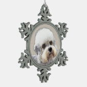 Ornement Flocon De Neige Dandie Dinmont Terrier Peinture originale de Chien (Gauche)