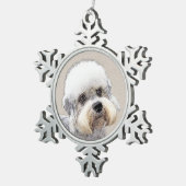 Ornement Flocon De Neige Dandie Dinmont Terrier Peinture originale de Chien (Vue impression)