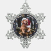 Ornement Flocon De Neige Dans la mémoire aimante | Chien Photo Animaux de C (Devant)