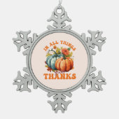 Ornement Flocon De Neige Dans toutes les choses donner Merci Citrouille (Devant)