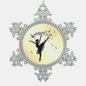 Ornement Flocon De Neige Danse Extraordinaire Ballerina avec musique Jaune (Devant)