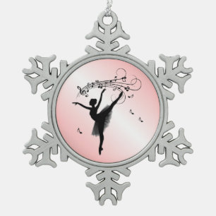 Ornement Flocon De Neige Danse Extraordinaire Ballerina avec musique rose