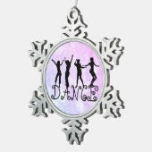 Ornement Flocon De Neige Danse Silhouette Danseurs Bokeh (Vue impression)