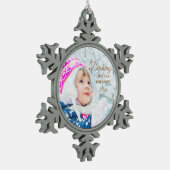 Ornement Flocon De Neige Dashing Through Snow Christmas Holiday Photo (Gauche)