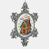 Ornement Flocon De Neige Dated New Home Gingerbread House (Gauche)