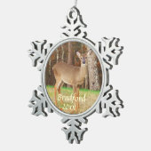 Ornement Flocon De Neige Deer, Personnaliser avec le nom (Vue impression)