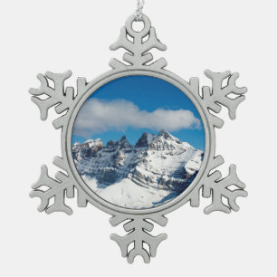 Ornement Flocon De Neige Dents du Midi Suisse Carte de vacances Affiche Pho