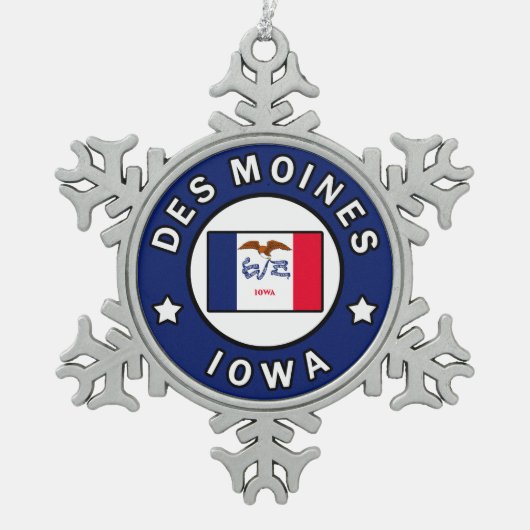 Ornement Flocon De Neige Des Moines Iowa (Devant)