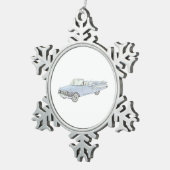 Ornement Flocon De Neige Dessin au crayon convertible bleu Impala (Vue impression)