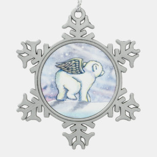 Ornement Flocon De Neige Dessin d'ange ourson polaire Fantastique