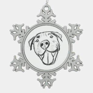 Ornement Flocon De Neige dessin de bulle simple amoureux de les chiens noir