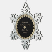 Ornement Flocon De Neige Diamant d'or 50e anniversaire de Mariage (Vue impression)