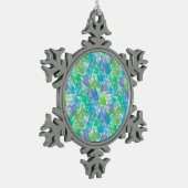 Ornement Flocon De Neige Diamants bleus et verts (Gauche)