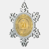 Ornement Flocon De Neige Diamonds Gold 50e anniversaire Mariage (Vue impression)