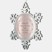 Ornement Flocon De Neige Diamonds Rose Gold 10e anniversaire Mariage (Vue impression)