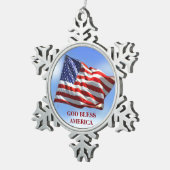 Ornement Flocon De Neige Dieu d'ornement de Noël de drapeau américain (Vue impression)