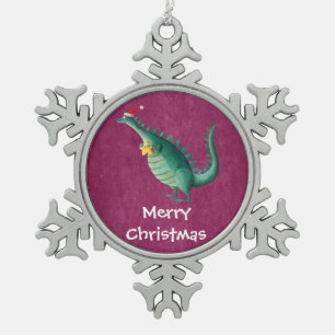 Ornement Flocon De Neige Dinosaure - aide du père noël