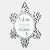 Ornement Flocon De Neige Diplômé 5 étoiles (Vue impression)