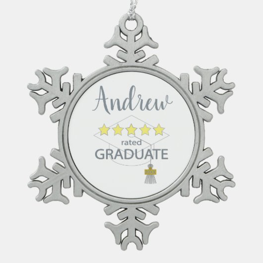 Ornement Flocon De Neige Diplômé 5 étoiles (Devant)