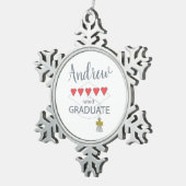 Ornement Flocon De Neige Diplômé de 5 coeurs (Vue impression)