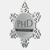 Ornement Flocon De Neige Diplôme Silver Nom Année PhD (Vue impression)
